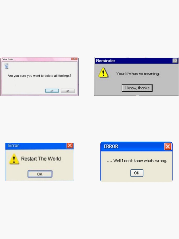 "Windows error aesthetic stickers set" Sticker by pinaki Redbubble