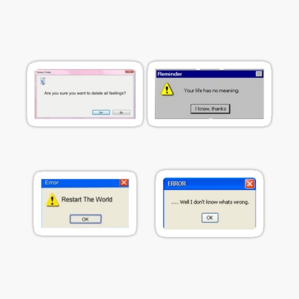 "Windows error aesthetic stickers set" Sticker by pinaki Redbubble