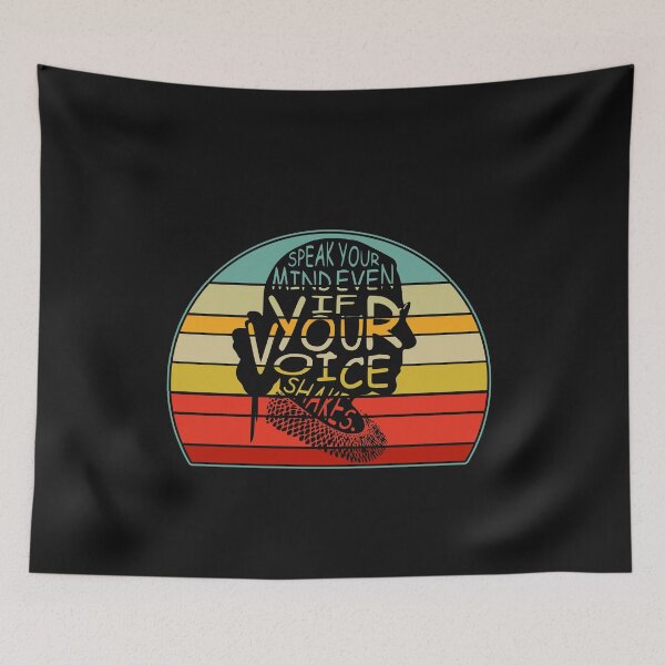 Item preview, speak your mind even if your voice shakeFeminist Ruth Bader Ginsburg RBG designed and sold by Enraged46.