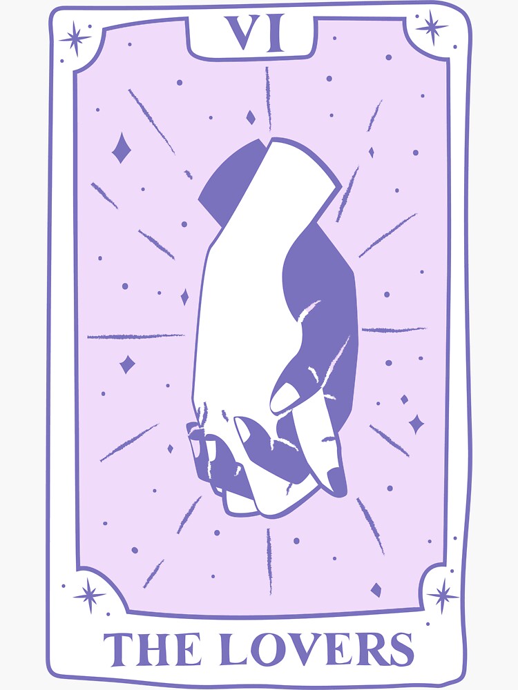 "The Lovers Purple Tarot Card" Sticker by Ninjakandy | Redbubble