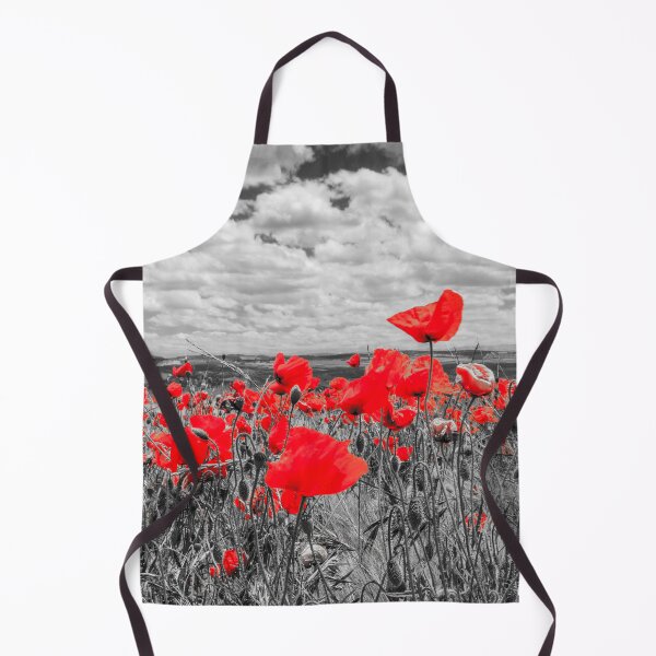 Item preview, Selective red colour poppies in field with clouds designed and sold by Kevin Hellon.