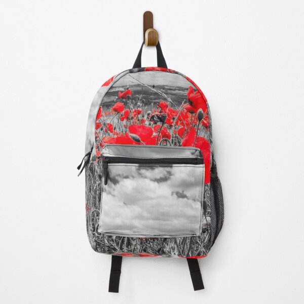 Item preview, Selective red colour poppies in field with clouds designed and sold by Kevin Hellon.