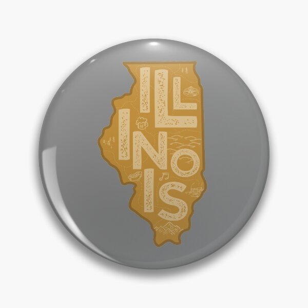 Item preview, Illinois Map Typography Brown designed and sold by HelloGentry.