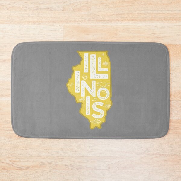 Item preview, Illinois Map Typography Gold designed and sold by HelloGentry.