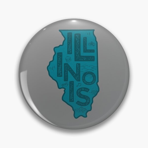 Item preview, Illinois Map Typography Navy designed and sold by HelloGentry.