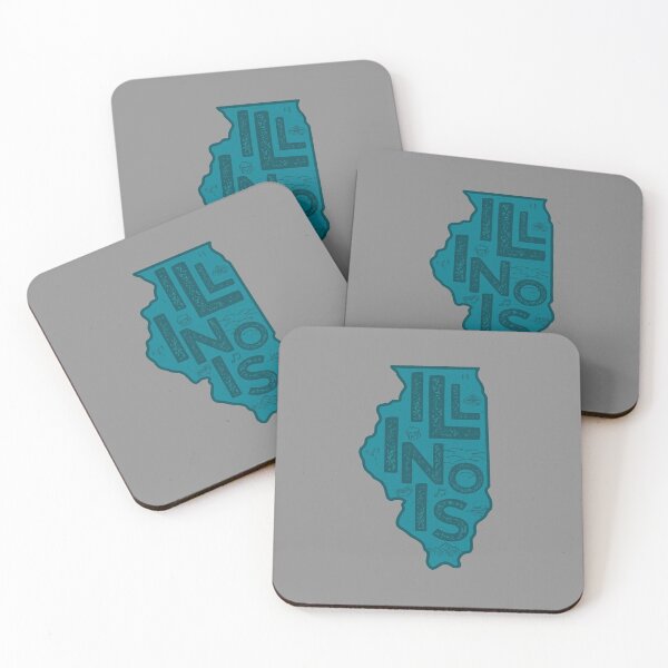 Item preview, Illinois Map Typography Navy designed and sold by HelloGentry.