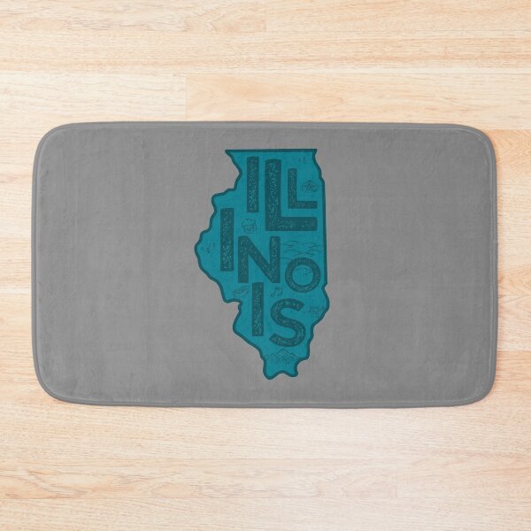 Item preview, Illinois Map Typography Navy designed and sold by HelloGentry.