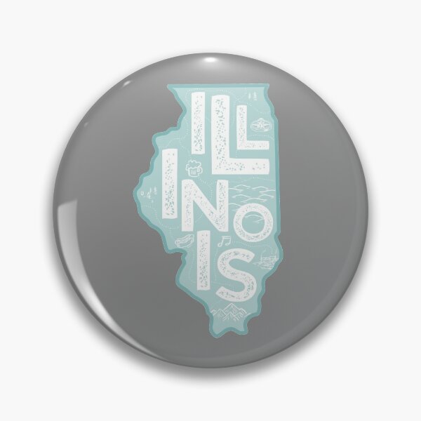 Item preview, Illinois Map Typography Blue designed and sold by HelloGentry.