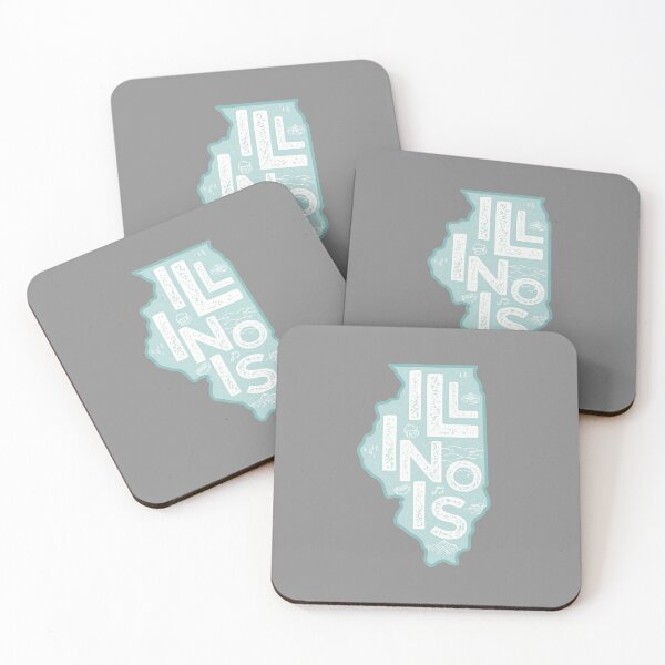 Item preview, Illinois Map Typography Blue designed and sold by HelloGentry.