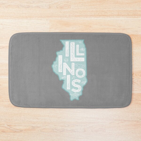 Item preview, Illinois Map Typography Blue designed and sold by HelloGentry.