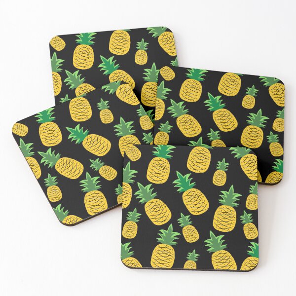 Item preview, Pineapple Pattern with Black Background designed and sold by omg-designs.