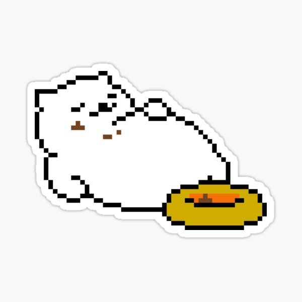 Tubbs Neko Atsume Pixel Art Sticker