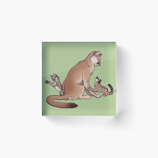 Cougar Family Acrylic Block