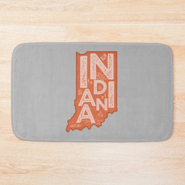 Item preview, Indiana Map Typography Red designed and sold by HelloGentry.