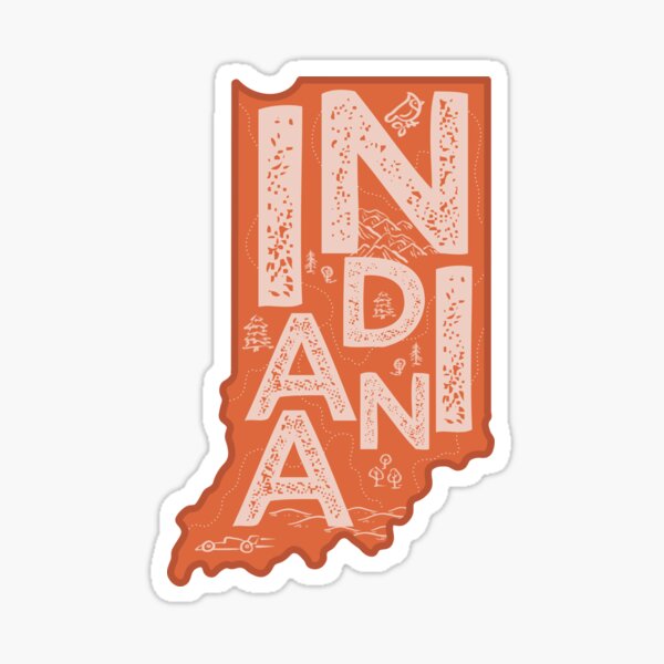 Item preview, Indiana Map Typography Red designed and sold by HelloGentry.
