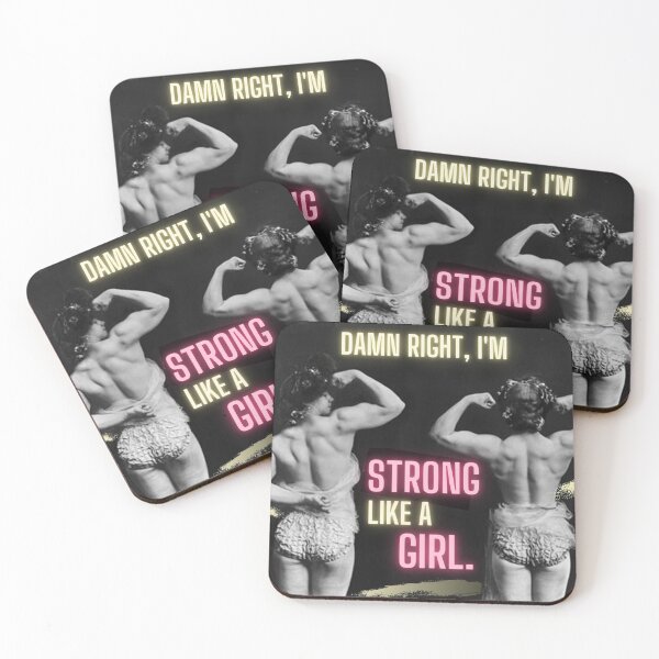Item preview, Damn Right, I'm Strong Like A Girl  designed and sold by TeeKid.