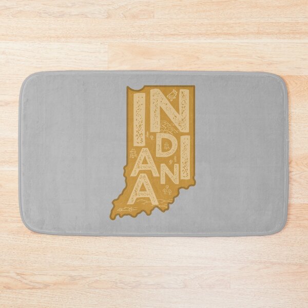 Item preview, Indiana Map Typography Brown designed and sold by HelloGentry.