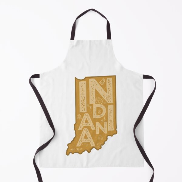 Item preview, Indiana Map Typography Brown designed and sold by HelloGentry.