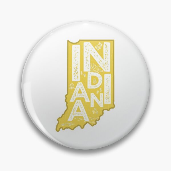 Item preview, Indiana Map Typography Gold designed and sold by HelloGentry.