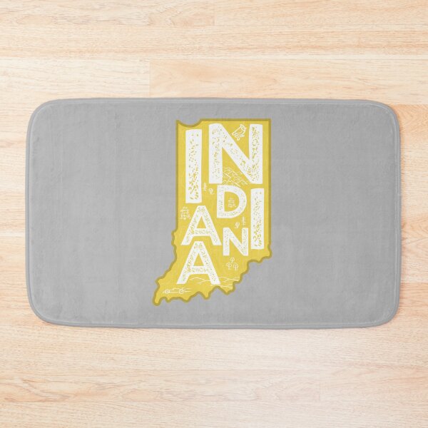 Item preview, Indiana Map Typography Gold designed and sold by HelloGentry.