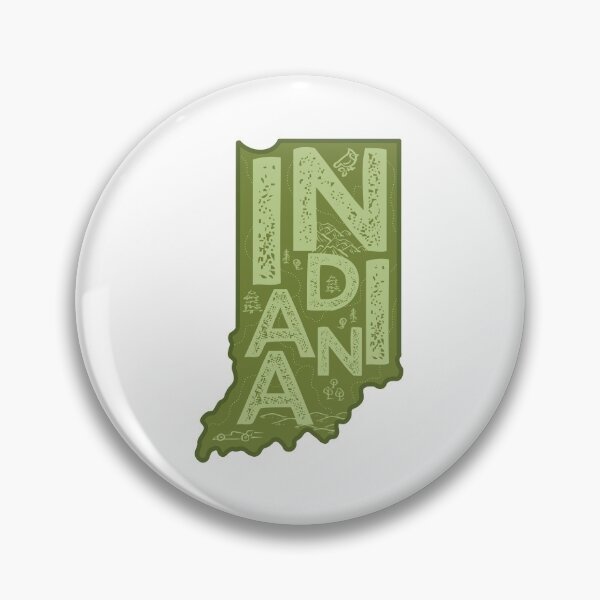 Item preview, Indiana Map Typography Green designed and sold by HelloGentry.