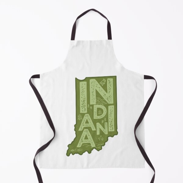 Item preview, Indiana Map Typography Green designed and sold by HelloGentry.