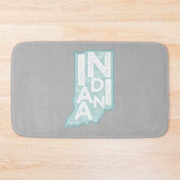 Item preview, Indiana Map Typography Blue designed and sold by HelloGentry.