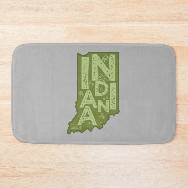 Item preview, Indiana Map Typography Green designed and sold by HelloGentry.