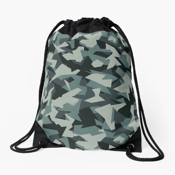 Drawstring Backpack Sports Gym Bag With Multi Pockets (Army