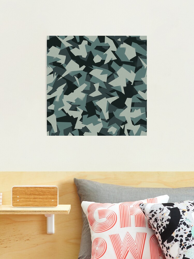 Camouflage Splinter Pattern Blue Art Print by insitemyhead - X