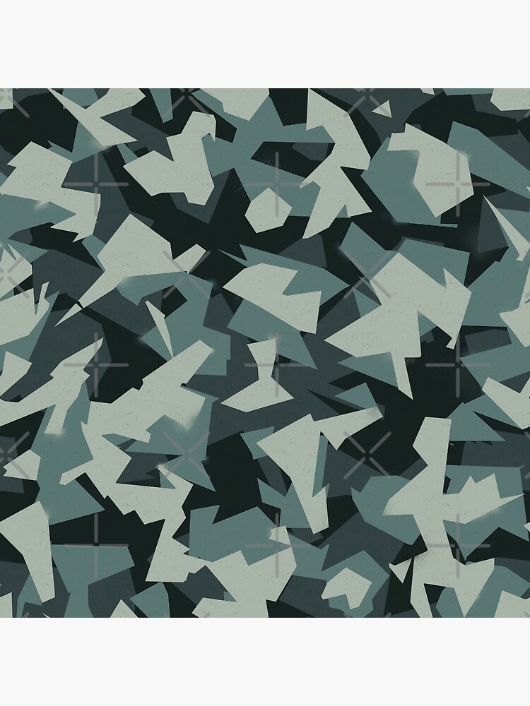 Camouflage Splinter Pattern Blue Art Print by insitemyhead - X-Small