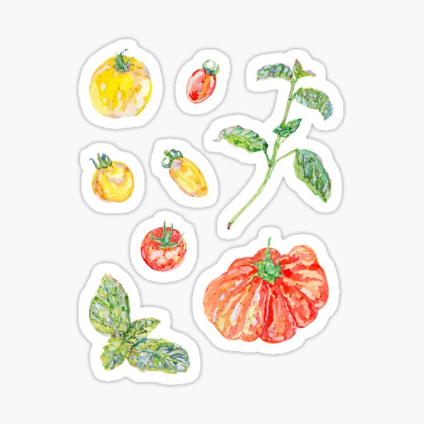 Item preview, Tomatoes and Basil Pattern - White designed and sold by beccaboyce.