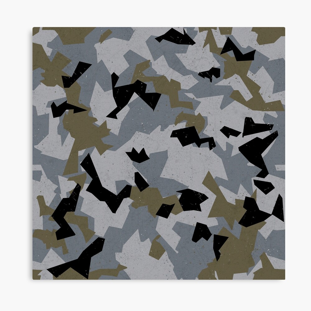 Camouflage Splinter Pattern Blue Art Print by insitemyhead - X