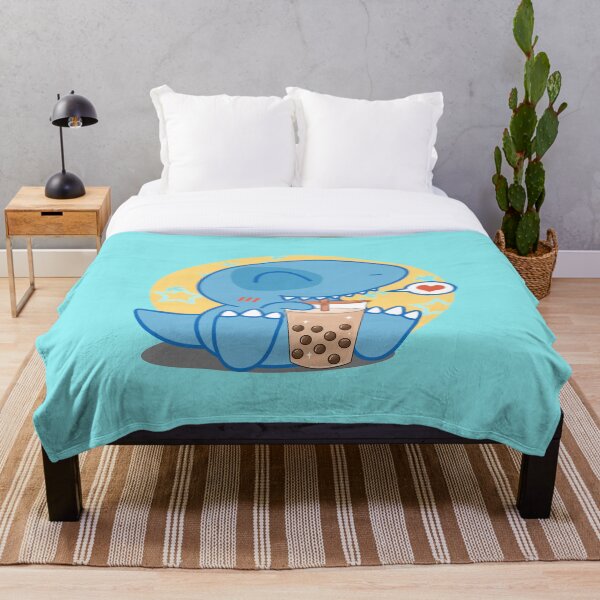 Item preview, Blue Dino Boba drinking Bubble milk tea designed and sold by eucagarland.