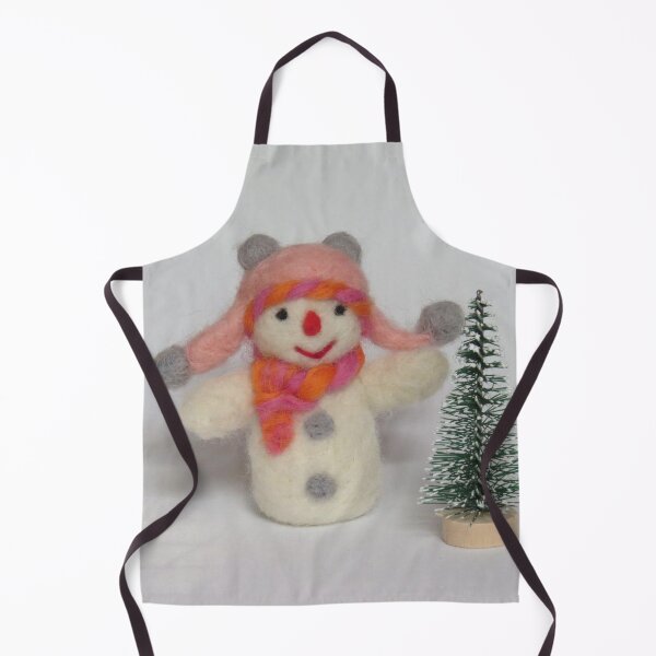 Item preview, Cute smiley happy snowman made of wool with pink and gray hat designed and sold by briliantbg.