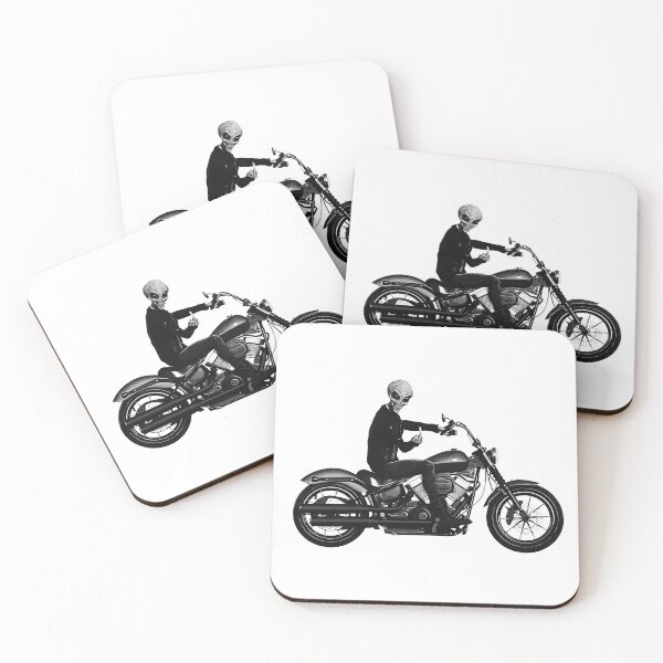 Item preview, Alien Biker middle finger Black and White version designed and sold by PeterADesign.