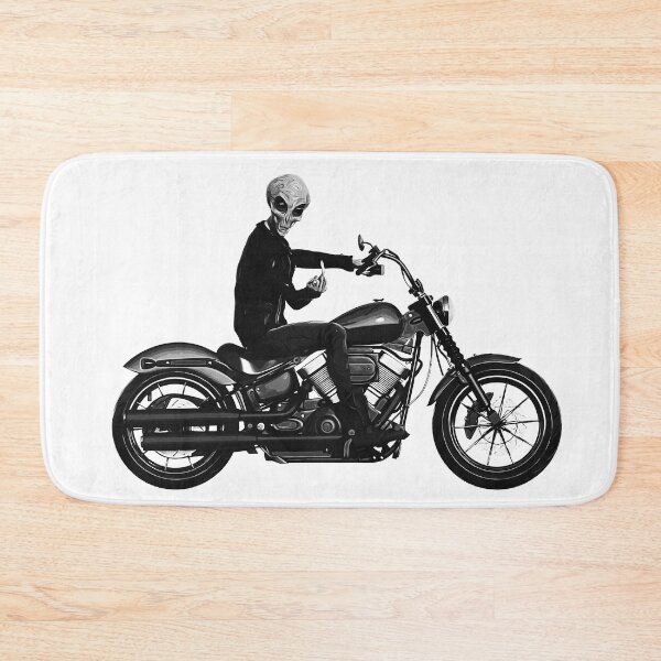 Item preview, Alien Biker middle finger Black and White version designed and sold by PeterADesign.