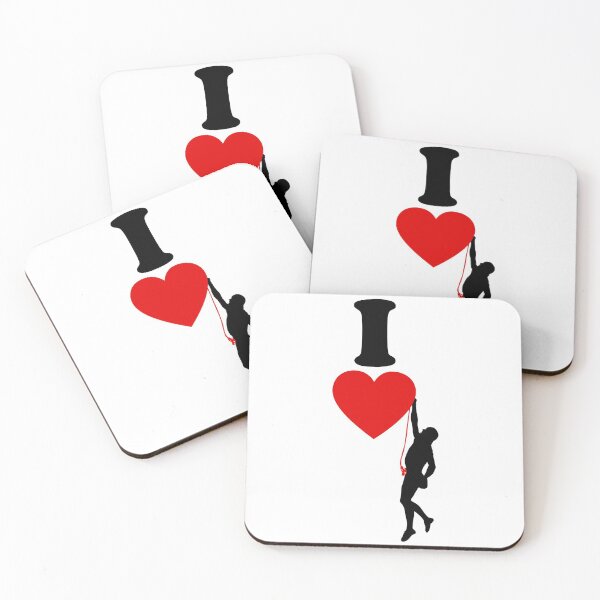 Item preview, I heart climbing, bouldering, love mountaineering designed and sold by DerNerd.
