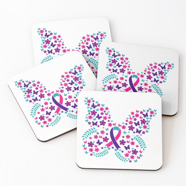 Item preview, Flower Butterfly Thyroid Cancer Awareness Ribbon designed and sold by NicolaMallon.