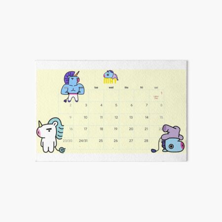 Bt21 21 Calendar June Art Board Print By Jmnshy07 Redbubble