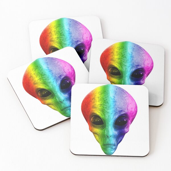 Item preview, Rainbow Wave Alien Ufo Face designed and sold by PeterADesign.