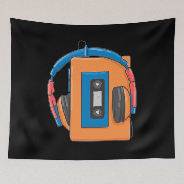 Item preview, retro music walkman 90s 80s headphones gift designed and sold by LuminOrb.