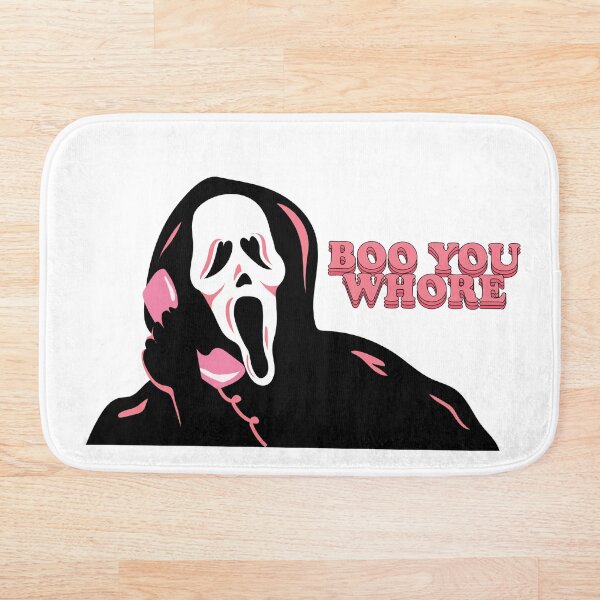 "BOO YOU WHORE" Ghost Face Bath Mat