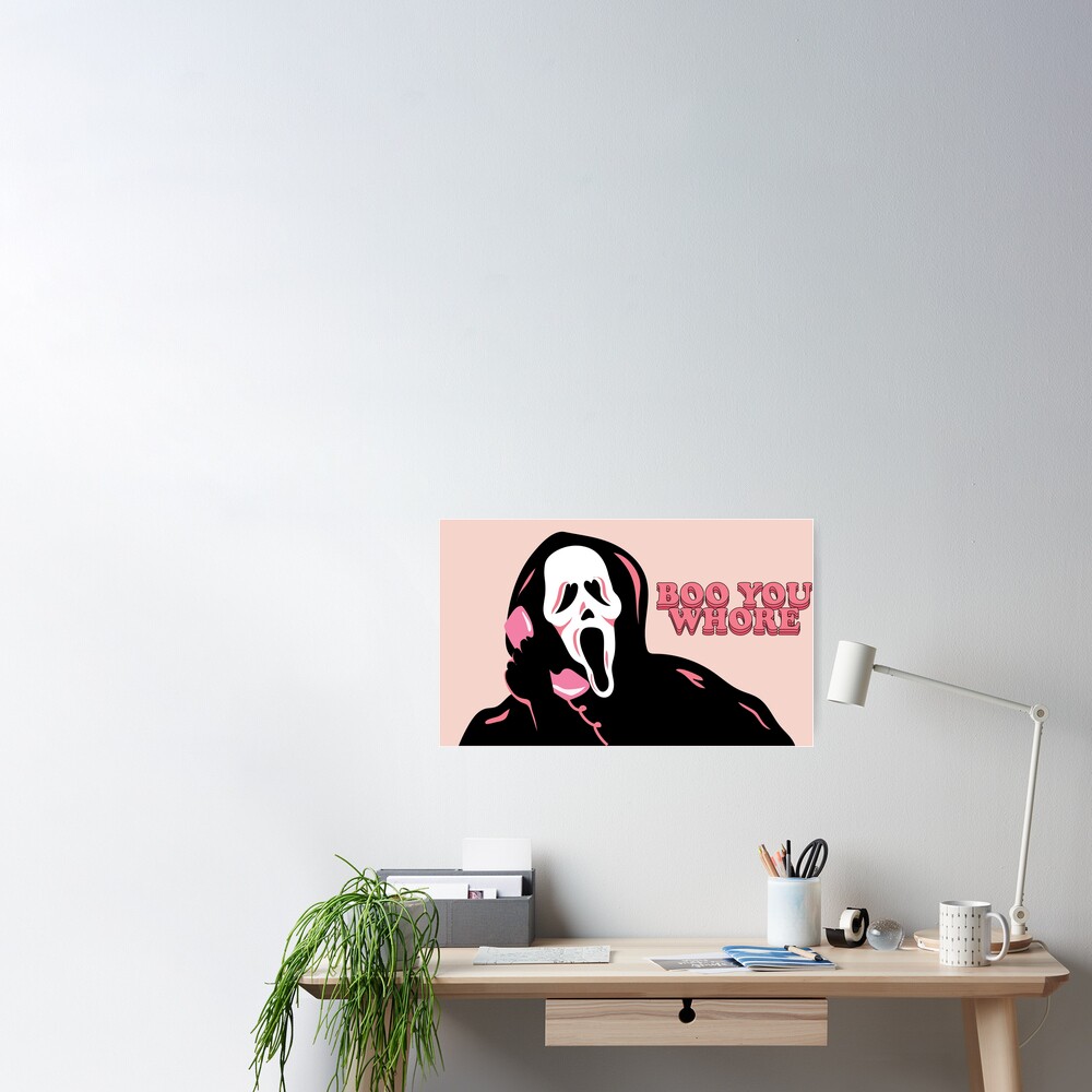 Wholesale Ghostface Boo You Whore Mean Girls Sticker for your store - Faire