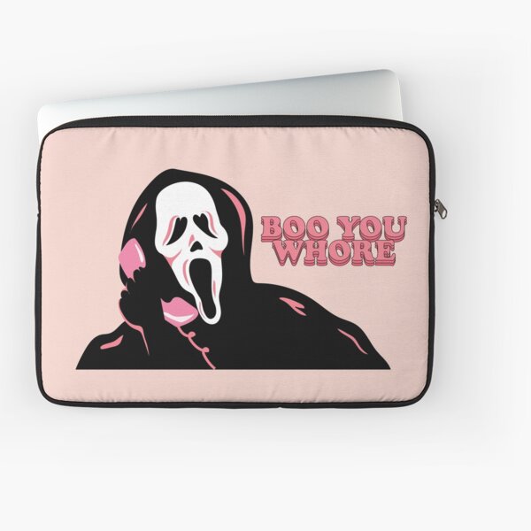 "BOO YOU WHORE" Ghost Face Laptop Sleeve