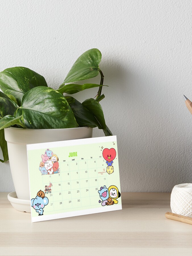Bt21 21 Calendar June Art Board Print By Jmnshy07 Redbubble