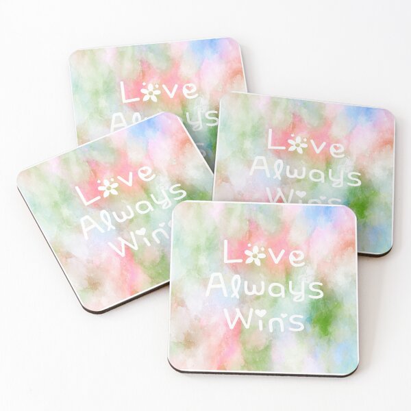 Item preview, Love Always Wins Rainbow Watercolor Square Hippie Text 2 designed and sold by everything4eva.