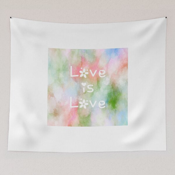 Item preview, Love is Love Rainbow Watercolor Square Hippie Text 2 designed and sold by everything4eva.