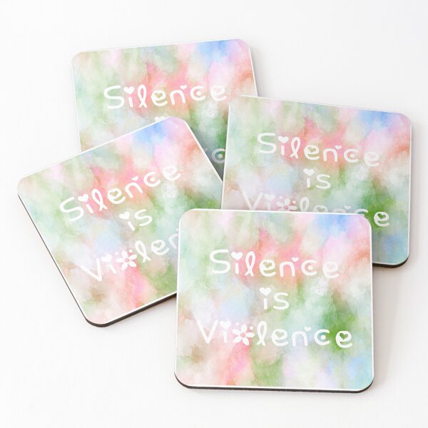 Item preview, Silence is Violence Rainbow Watercolor Square Hippie Text 2 designed and sold by everything4eva.
