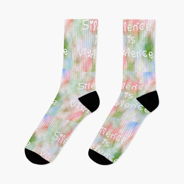 Item preview, Silence is Violence Rainbow Watercolor Square Hippie Text 2 designed and sold by everything4eva.